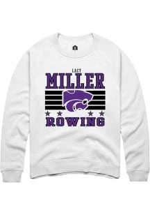 Lacy Miller Rally Mens White K-State Wildcats NIL Striped Player Crew