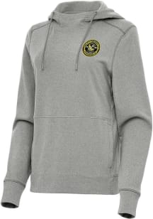 Antigua Pittsburgh Riverhounds SC Womens Grey Justice Hooded Sweatshirt