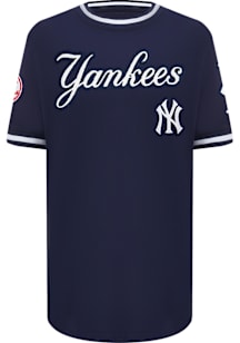 Pro Standard New York Yankees Boys Navy Blue Classic Chenille Short Sleeve Fashion Tee