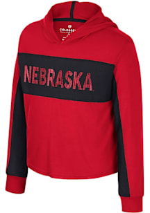 Colosseum Nebraska Cornhuskers Girls Cardinal Fionna Hooded Long Sleeve T-shirt