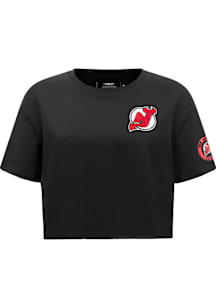 Pro Standard New Jersey Devils Womens Black Classic Chenille Short Sleeve T-Shirt