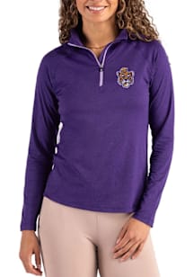 Cutter and Buck LSU Tigers Womens Purple Vault Coastline Qtr Zip