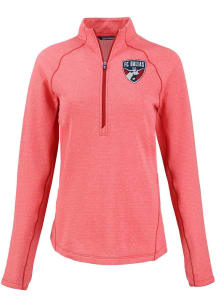 Cutter and Buck FC Dallas Womens Red Pehastin Qtr Zip
