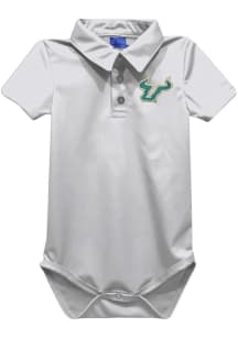 Vive La Fete South Florida Bulls Baby White Team Short Sleeve One Piece Polo