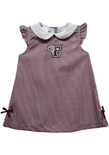 Vive La Fete Fordham Rams Toddler Girls Maroon Gingham Short Sleeve Dress