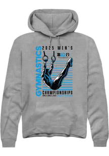 Mens Big Ten Grey Rally 2025 Mens Gymnastics Championships Hooded Sweatshirt