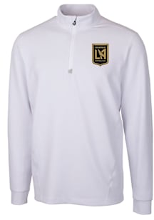 Cutter and Buck Los Angeles FC Mens White Traverse Long Sleeve Qtr Zip Pullover