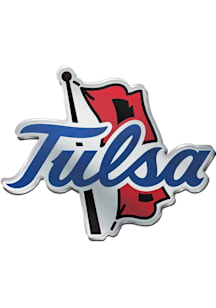 Tulsa Golden Hurricane Laser Cut Metallic Logo Car Emblem - Crimson