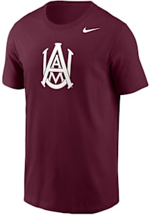 Nike Alabama A&M Bulldogs Maroon Primary Logo Short Sleeve T Shirt