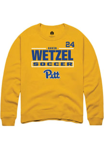 Gavin Wetzel Rally Mens Gold Pitt Panthers NIL Stacked Box Player Crew