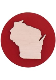 Wisconsin Wood Red White Magnet
