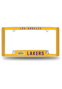 Los Angeles Lakers Classic All Over Chrome License Plate Frame - White