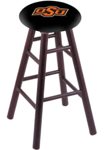 Oklahoma State Cowboys Round Cushion Oak Pub Stool - Brown