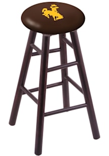 Wyoming Cowboys Round Cushion Maple Pub Stool - Brown