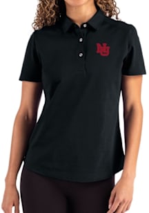 Cutter and Buck Nebraska Cornhuskers Womens Black Vault Advantage Short Sleeve Polo Shirt