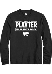 Kiersten Playter Mens Black K-State Wildcats NIL Stacked Box Long Sleeve Player T Shirt