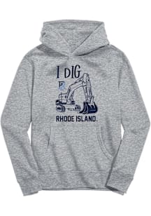 Vive La Fete Rhode Island Rams Toddler Grey Excavator Long Sleeve Hooded Sweatshirt