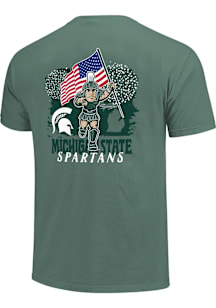 Michigan State Spartans Green Fireworks Short Sleeve T Shirt