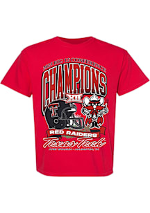 Texas Tech Red Raiders Youth Red 2025 Big 12 Champions Mascot Short Sleeve T-Shirt