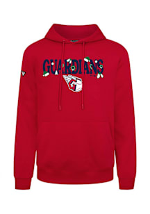Levelwear Cleveland Guardians Mens Red Podium Festive Long Sleeve Hoodie