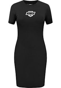 Pro Standard Los Angeles Kings Womens Black Classic Chenille Short Sleeve Dress