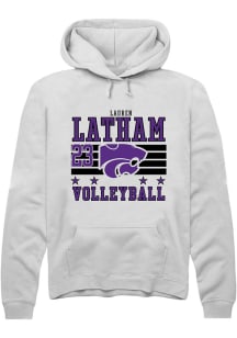 Lauren Latham Rally Mens White K-State Wildcats NIL Striped Player Hood