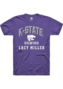 Lacy Miller Rally Mens Purple K-State Wildcats NIL Arch Logo Player T Shirt