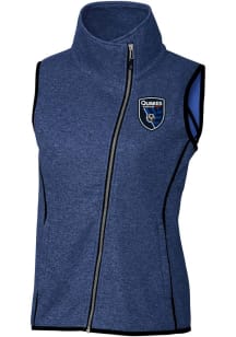 Cutter and Buck San Jose Earthquakes Womens Blue Mainsail Asymmetrical Vest