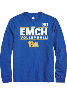 Abbey Emch Mens Blue Pitt Panthers NIL Stacked Box Long Sleeve Player T Shirt