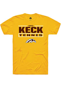 Jonas Keck Western Michigan Broncos Gold NIL Stacked Box Short Sleeve Player T Shirt