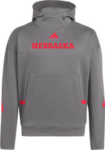 Adidas Nebraska Cornhuskers Mens Grey Z.N.E. Pullover Hood