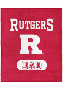 Red Rutgers Scarlet Knights Dad Silk Touch Fleece Blanket