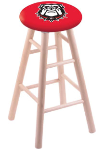 Georgia Bulldogs Mascot Round Cushion Maple Pub Stool - Brown