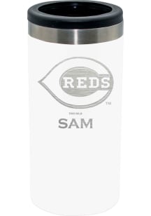 Cincinnati Reds Personalized Laser Etched 12oz Slim Can Coolie