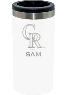 Colorado Rockies Personalized Laser Etched 12oz Slim Can Coolie