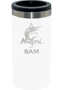 Miami Marlins Personalized Laser Etched 12oz Slim Can Coolie