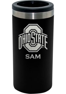 Black Ohio State Buckeyes Personalized Laser Etched 12oz Slim Can Coolie