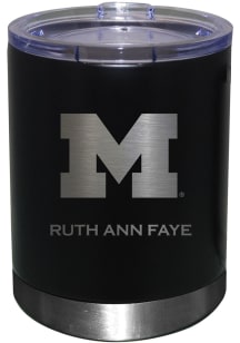 Black Michigan Wolverines Personalized Laser Etched 12oz Lowball Tumbler