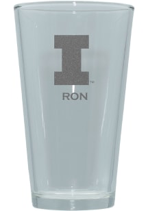 Illinois Fighting Illini Personalized Laser Etched 17oz Pint Glass