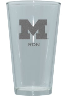 Michigan Wolverines Personalized Laser Etched 17oz Pint Glass
