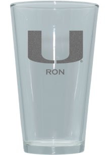 Miami Hurricanes Personalized Laser Etched 17oz Pint Glass