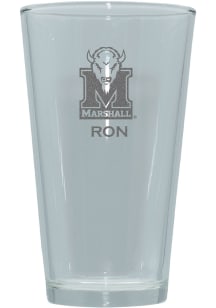 Marshall Thundering Herd Personalized Laser Etched 17oz Pint Glass