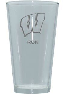 Wisconsin Badgers Personalized Laser Etched 17oz Pint Glass