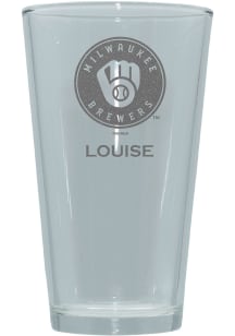 Milwaukee Brewers Personalized Laser Etched 17oz Pint Glass