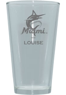 Miami Marlins Personalized Laser Etched 17oz Pint Glass