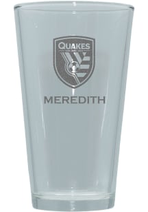 San Jose Earthquakes Personalized Laser Etched 17oz Pint Glass