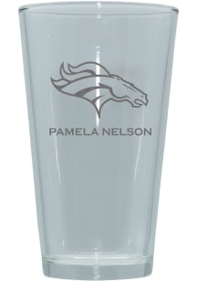 Denver Broncos Personalized Laser Etched 17oz Pint Glass