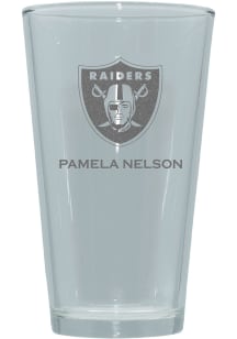 Las Vegas Raiders Personalized Laser Etched 17oz Pint Glass