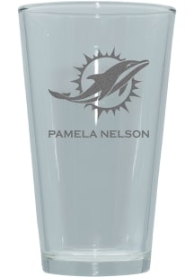 Miami Dolphins Personalized Laser Etched 17oz Pint Glass