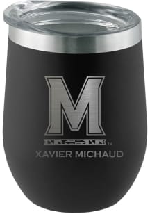 Black Maryland Terrapins Personalized Laser Etched 12oz Stemless Wine Tumbler